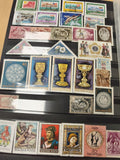 Lot de timbres philatélie Hongrie et Europe, motifs variés, couleurs vives