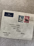 Lettre affranchie Kenya Tanganyika 2 timbres Air Mail Nairobi France philatélie
