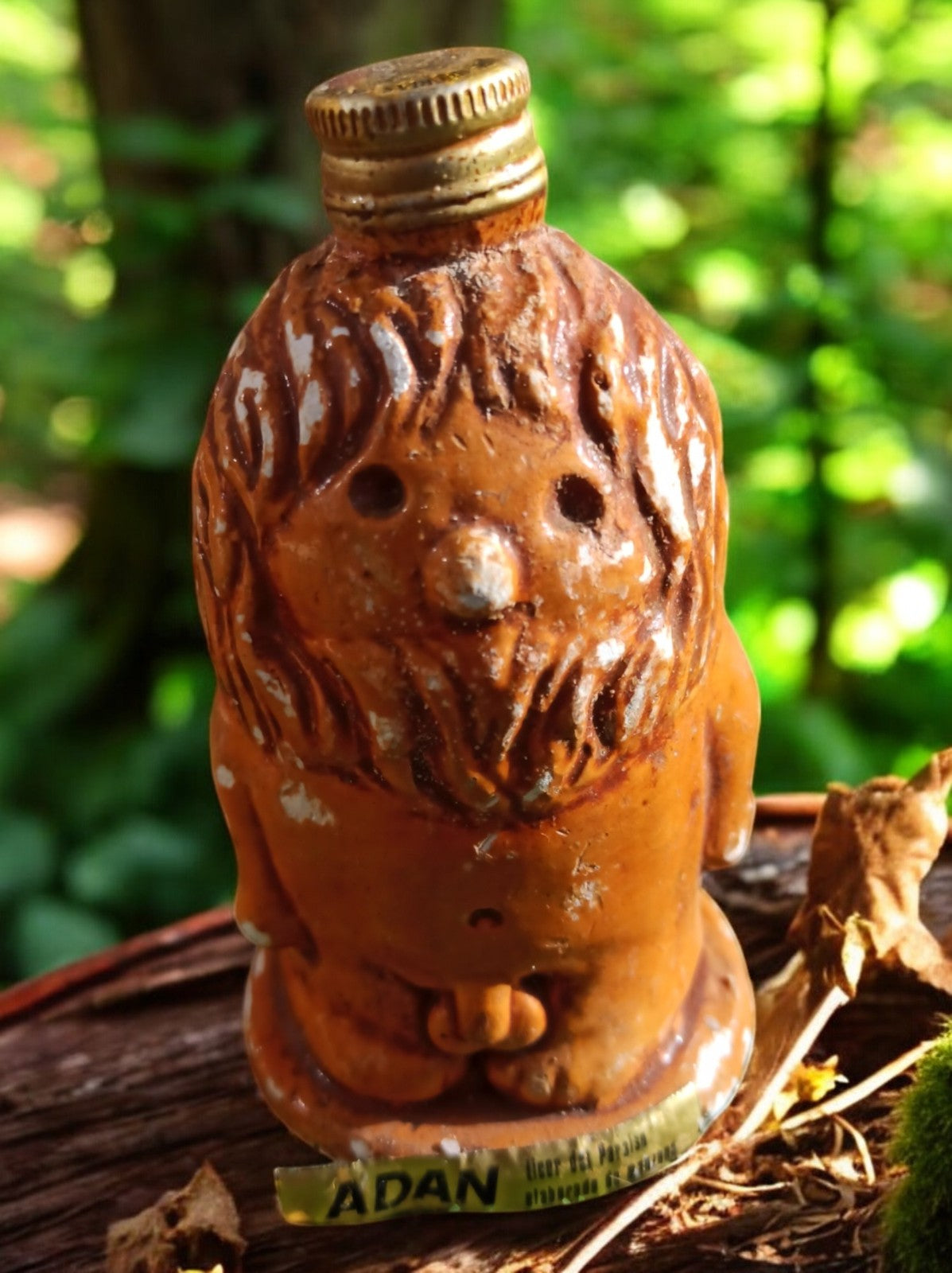 Mignonette alcool ADAN vintage figurine homme nu bouchon métal rare