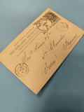 Ancienne carte postale France XIXe philatélie, cachets Londres, écriture manuscr