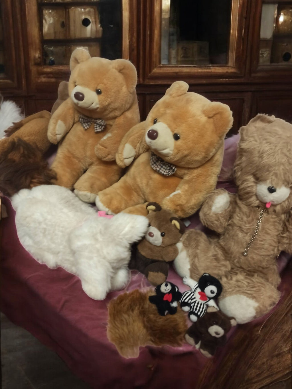 Lot ours en peluche vintage ancien 1960 rétro d'occasion peluches marron
