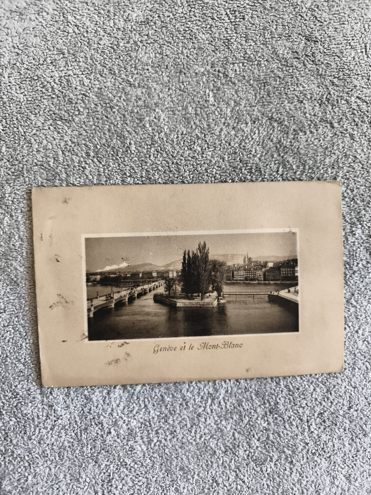 CPA Genève et le Mont-Blanc carte photo ancienne Suisse paysage