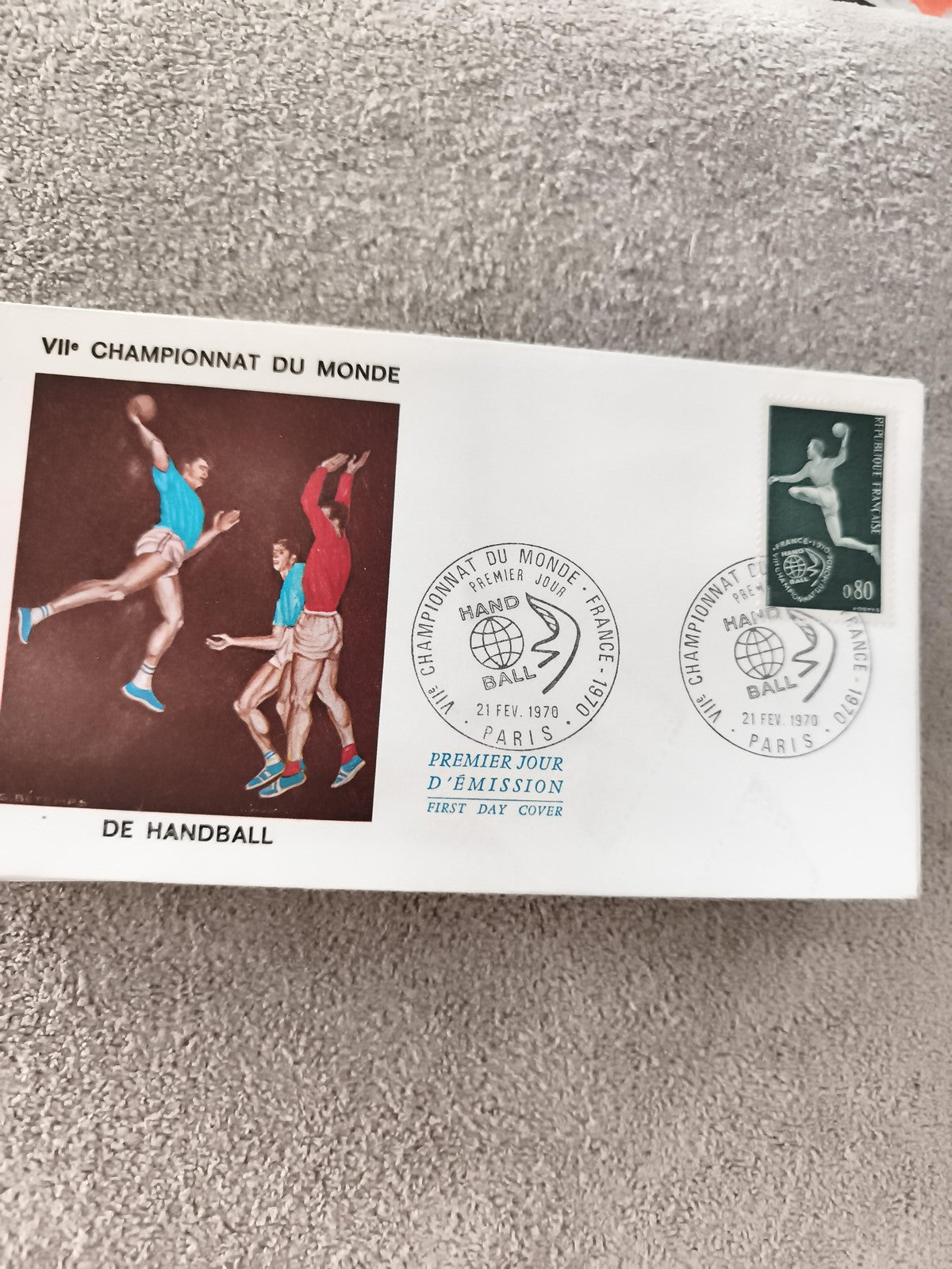 Lettre FDC VIIe Championnat du Monde Handball 1970 Paris ancien philatélie