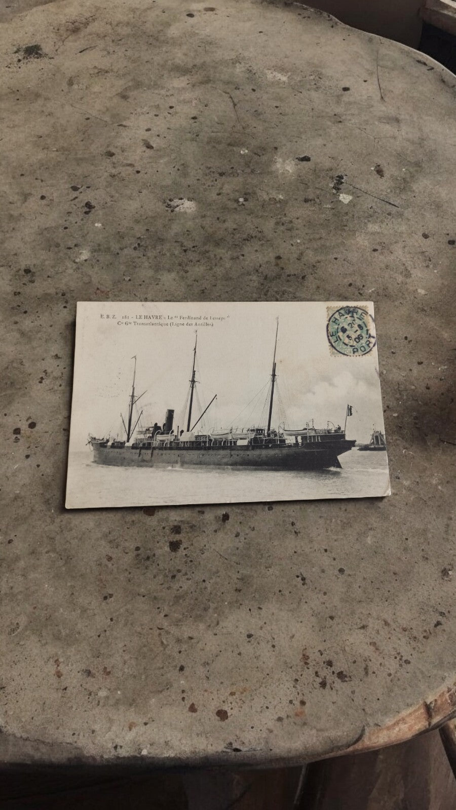 Carte postale ancienne navire Le Havre Ferdinand de Lesseps Transatlantique