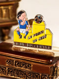 Pin's vintage football Ligue du Centre podium jaune joueur bleu ancien badge