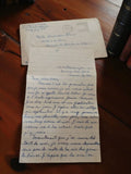 Lettre manuscrite ancienne 1940 WW2 + enveloppe New York Marseille vintage