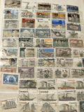 Lot de timbres Canada oblitérés multicolores thèmes variés (support non inclus)
