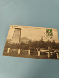Carte postale ancienne Waterloo monument Hanovriens Lion timbre collection