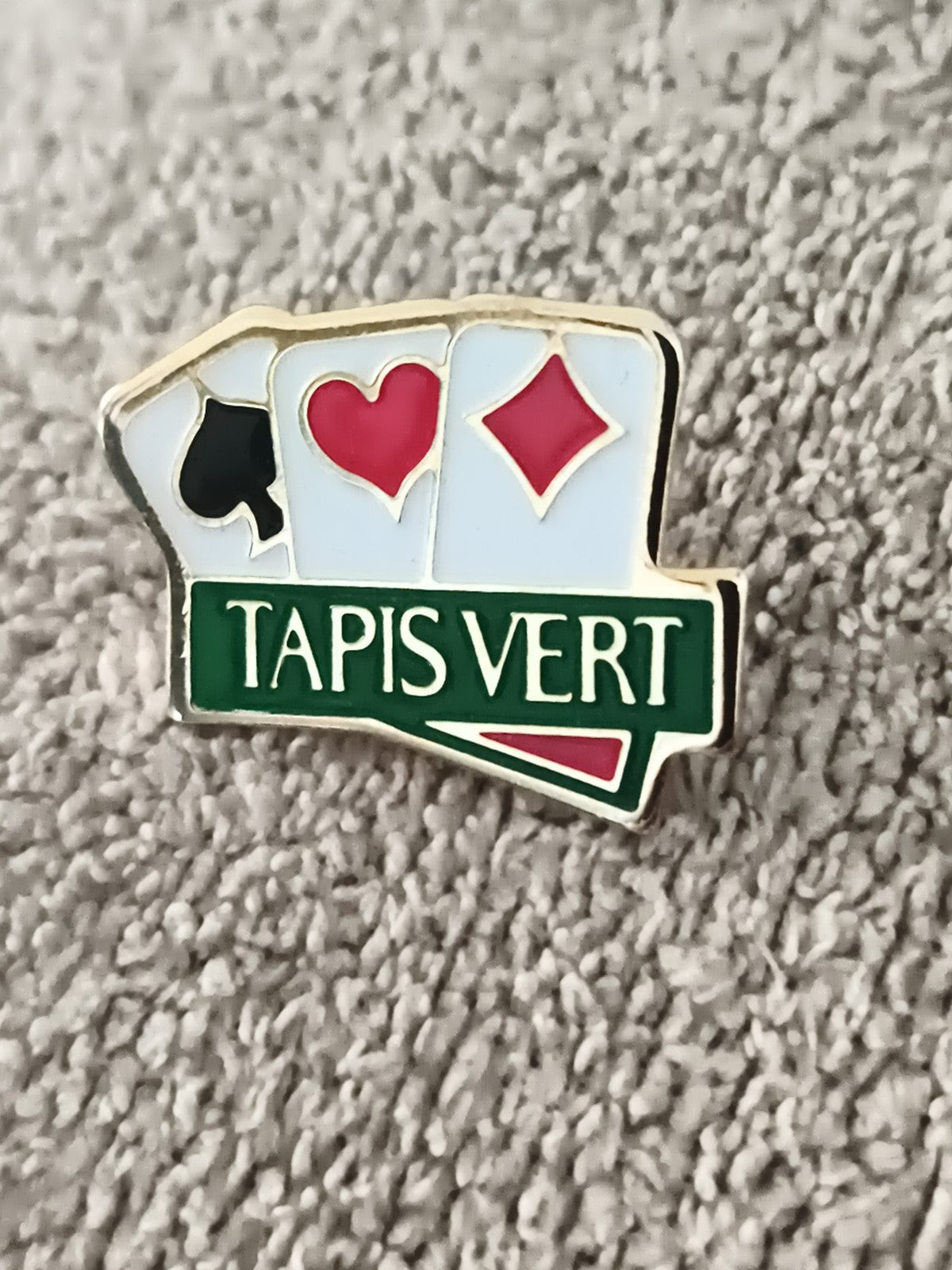 Pin's Tapis Vert vintage jeu de cartes casino poker émaillé (Ref 9)