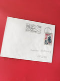 Enveloppe philatélie La Réunion timbre 15c, cachet St Joseph, illustration volca