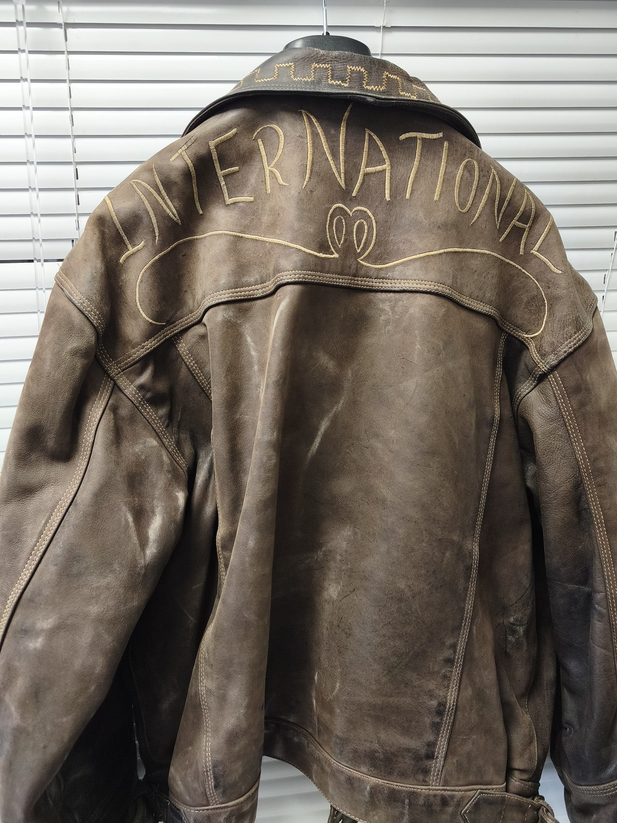 Veste blouson cuir vintage XXL ancien homme Leather Garment rétro collection