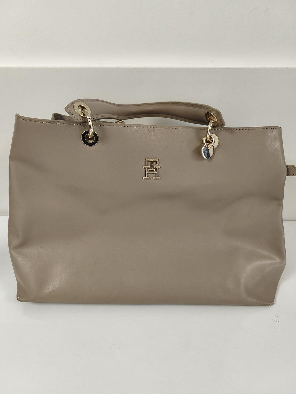 Tommy Hilfiger sac à main beige élégant femme, cabas porté épaule occasion