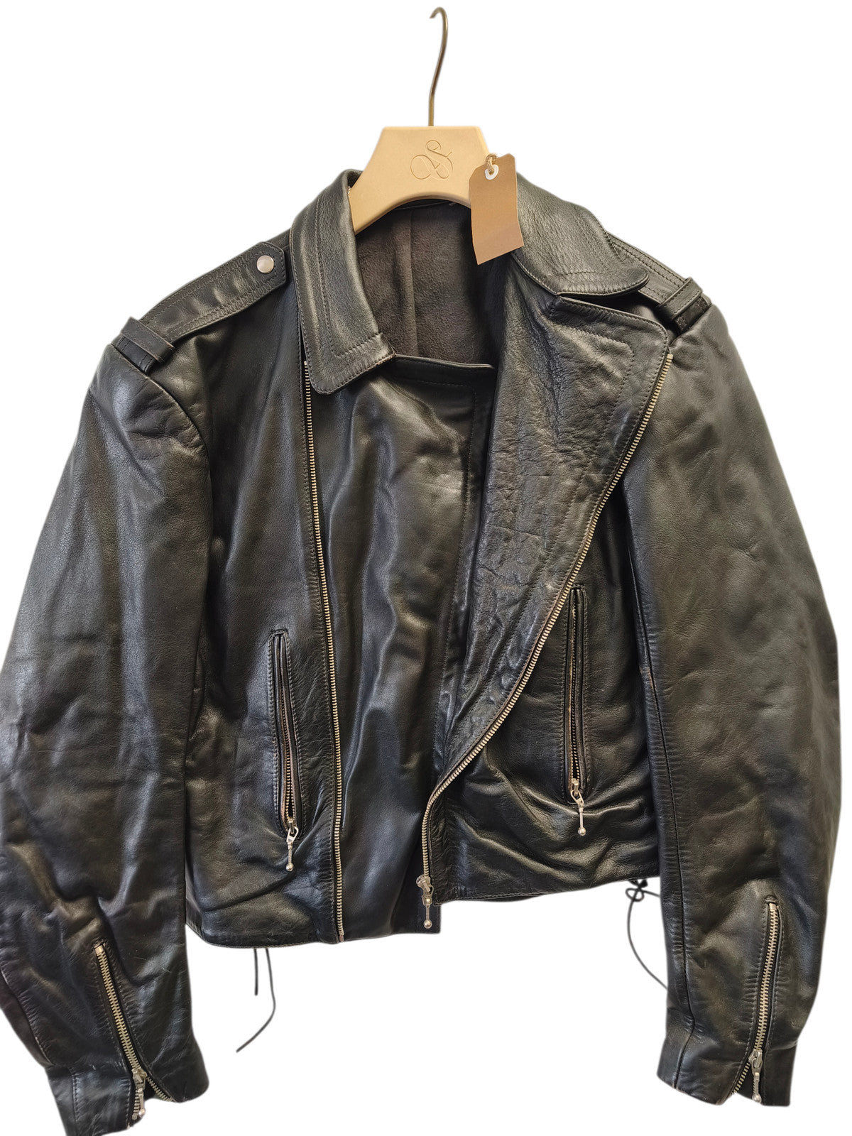 Blouson vintage homme Rob Amsterdam cuir véritable ancien taille M rétro collect