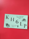 Carte radio QSL KH6LP Hawaii Col. Sabel sur fond bleu ? radioamateur