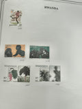 Timbres Rwanda thématique sport flore faune gorille football botanique