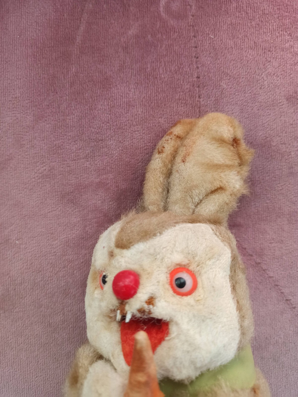 Lapin mécanique vintage à remonter peluche ancien années 50/60 jouet rétro