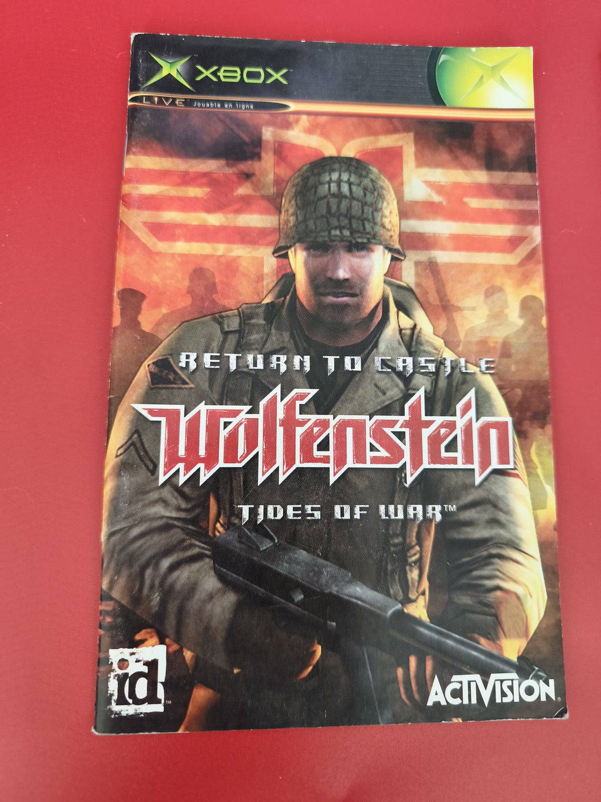 Notice jeu Xbox Wolfenstein d'origine, manuel seul pour console Microsoft