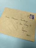 Ancienne enveloppe oblitérée début XXe philatélie France timbre 65c Lyon