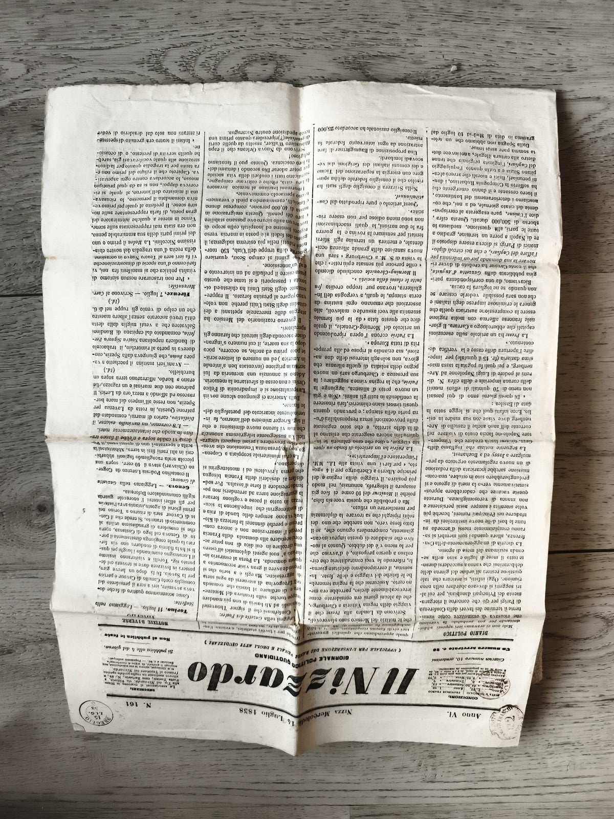 Ancien journal Il Nazaro 1882 Italie presse vintage XIXe siècle
