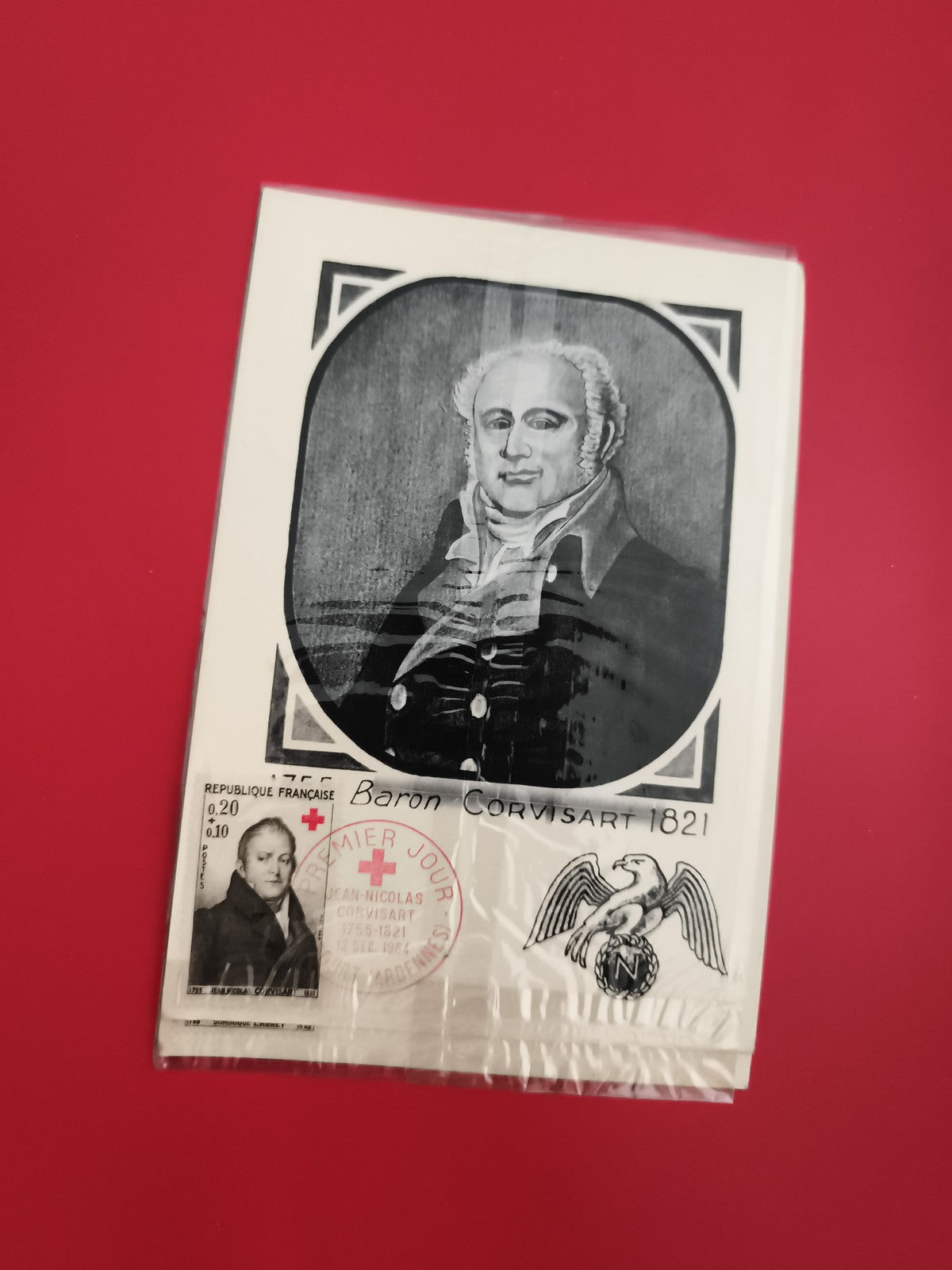 Carte Premier Jour Baron Corvisart 1821 timbre Croix-Rouge France philatélie