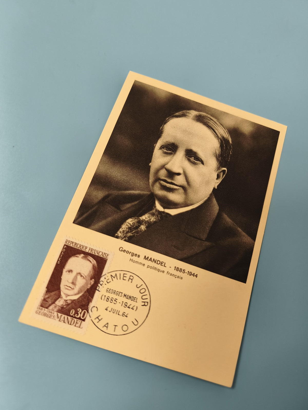 Enveloppe FDC premier jour Georges Mandel 1885-1944 timbre France Chatou