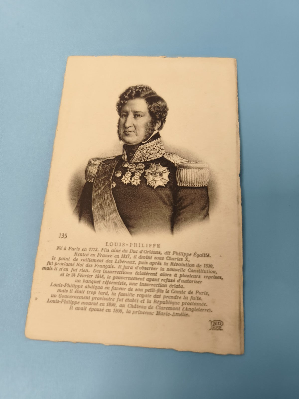 Carte postale ancienne Louis-Philippe portrait historique, noir et blanc, CPA