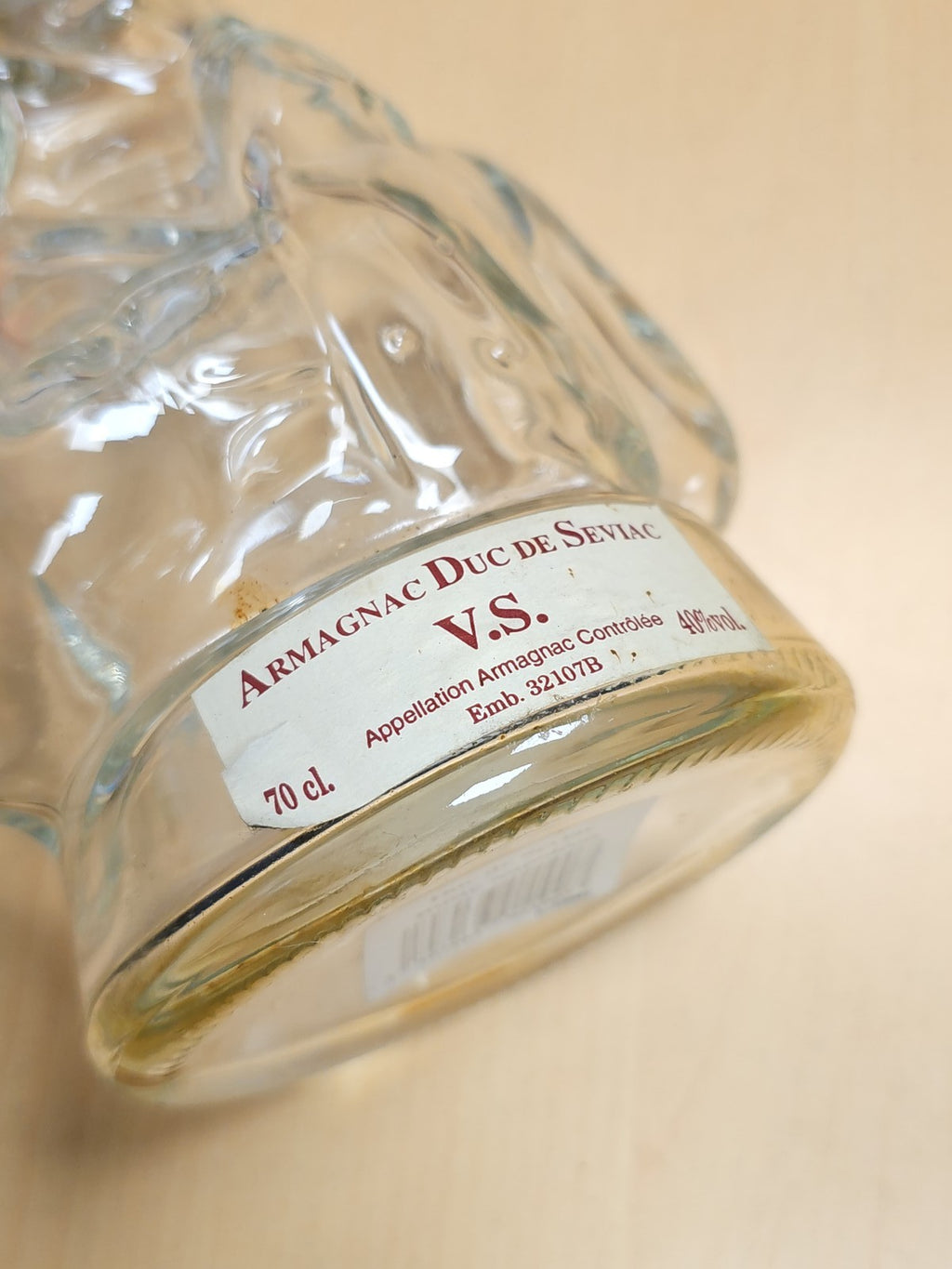 Bouteille Armagnac vintage Duc de Séviac Napoléon vide ancien rare collection