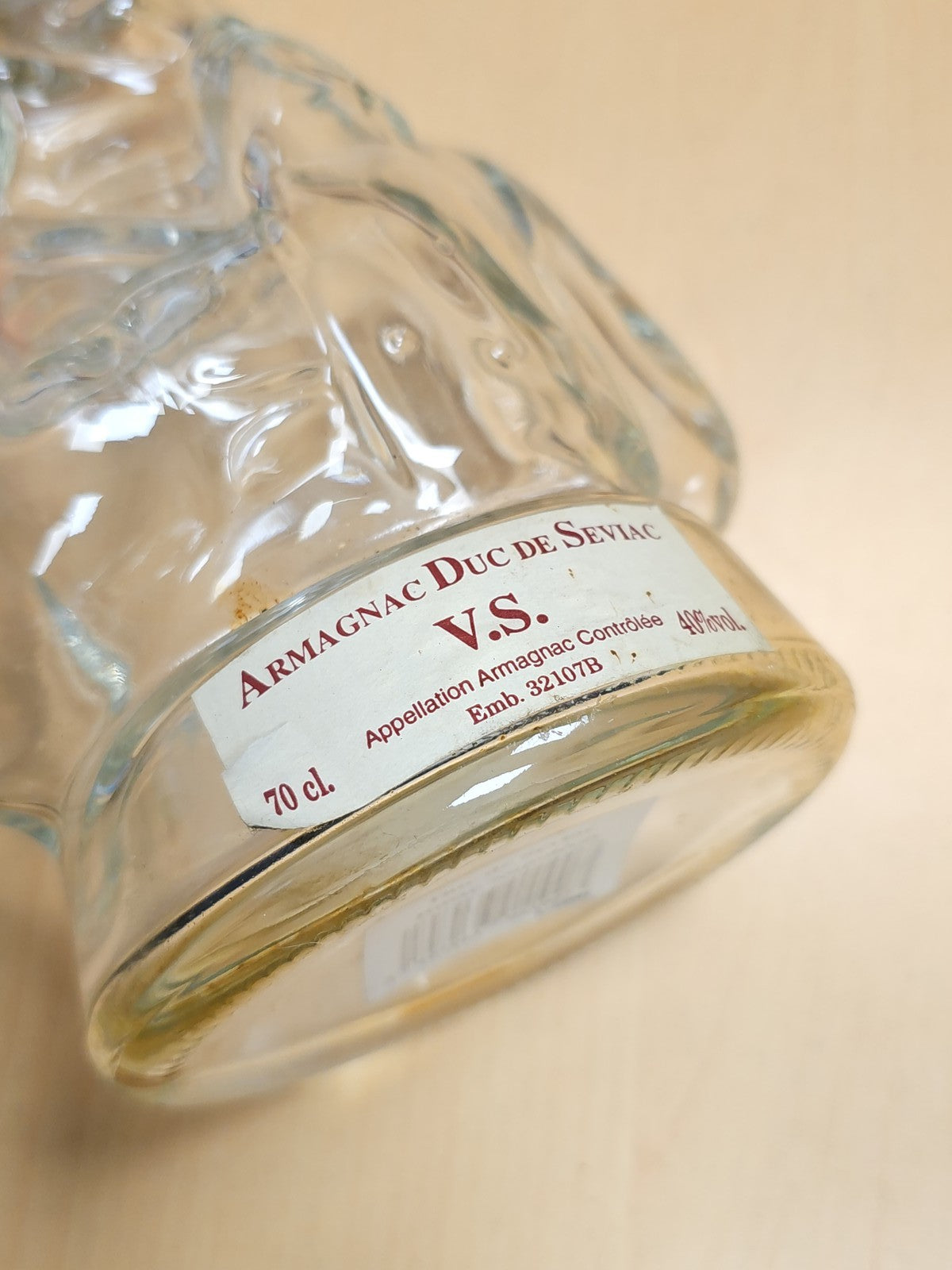 Bouteille Armagnac vintage Duc de Séviac Napoléon vide ancien rare collection