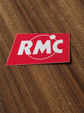 Autocollant vintage RMC logo rouge blanc années 80 rétro sticker radio