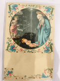 Carte postale ancienne Nativité décor doré illustration religieuse