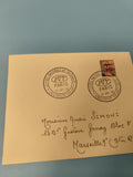 Ancienne enveloppe philatélie Paris 1959 timbre oblitéré collection vintage