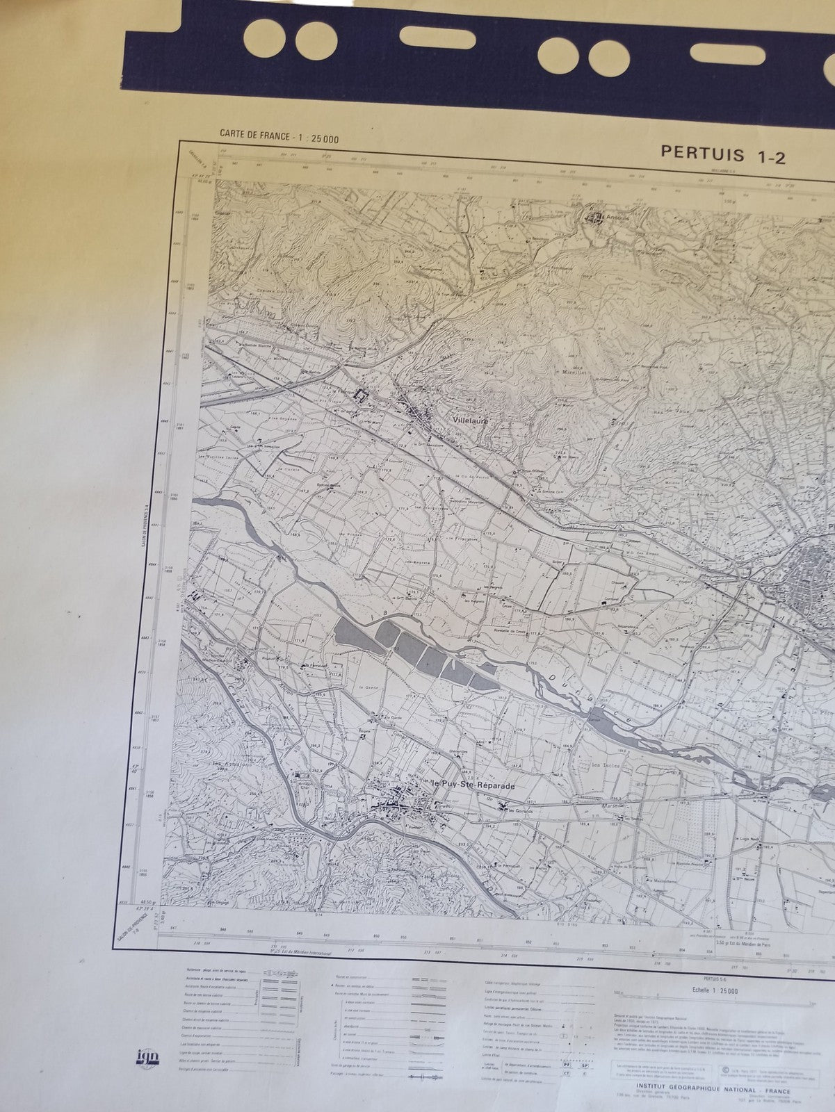 Carte ancienne Pertuis 1:25 000 – plan topographique vintage France
