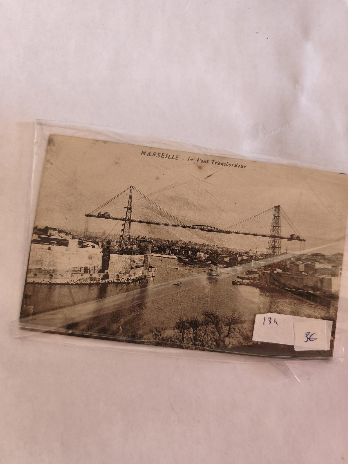Carte postale vintage Marseille Transbordeur ancien, rétro collection France