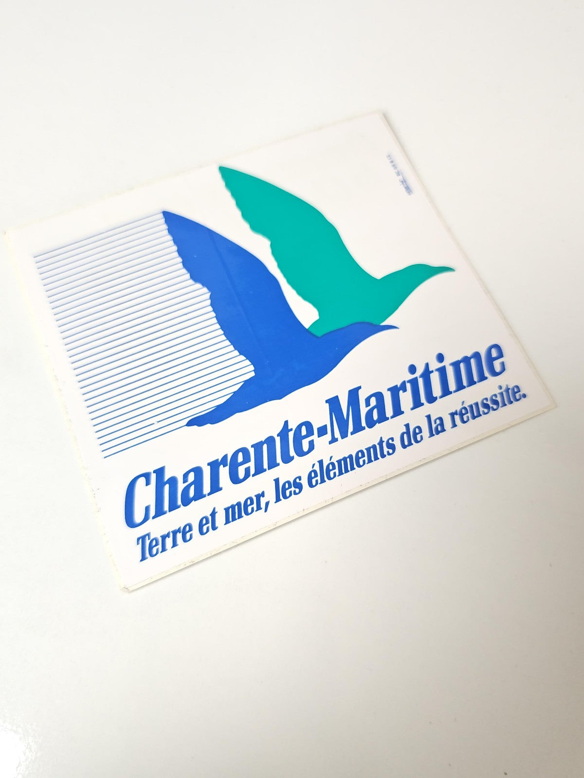 Ancien autocollant publicitaire rétro Charente Maritime grand format collection