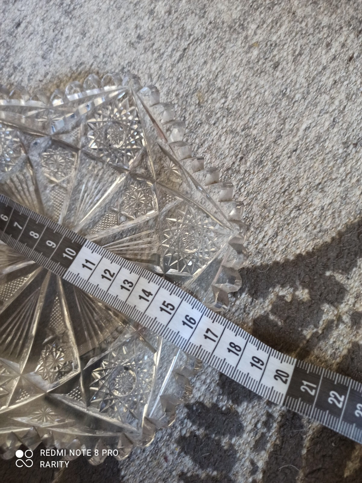 Coupe ancienne en cristal taillé lourd décor étoilé 16 cm centre de table