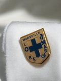 Pin's ancien Olympique Marseille blason bleu vintage badge OM football rare