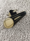Pin's vintage avion Art déco noir crème émaillé broche années 80-90 (Ref 9)