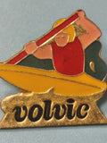 Pin's vintage Volvic kayak canoë émaillé sport eau collection années 80-90