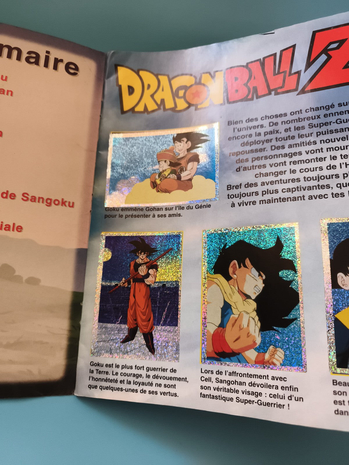 Album Panini Dragon Ball Z incomplet Goku Shenron sticker book