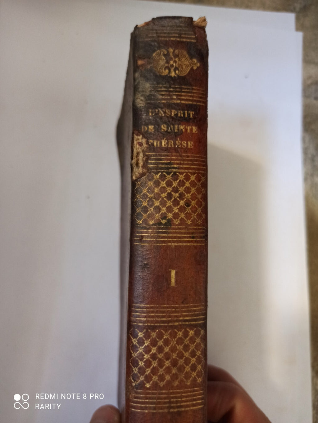 Livre ancien reliure brun XIXe Avignon L'Esprit de Sainte Thérèse