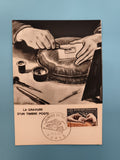 Carte philatélique gravure timbre Journée du Timbre 1966 Paris oblitérée