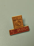 Vintage pin's BOSCH lave-linge doré rouge, badge ancien collection publicité