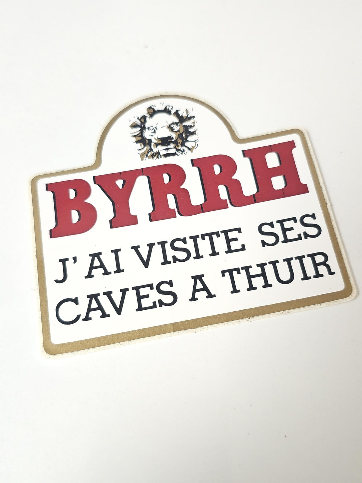 Vintage ancien autocollant publicitaire Byrrh grand format rétro collection déco