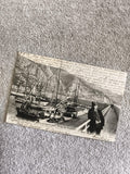 CPA Menton Jetée Garavan bateaux pêcheur écrite photo ancienne