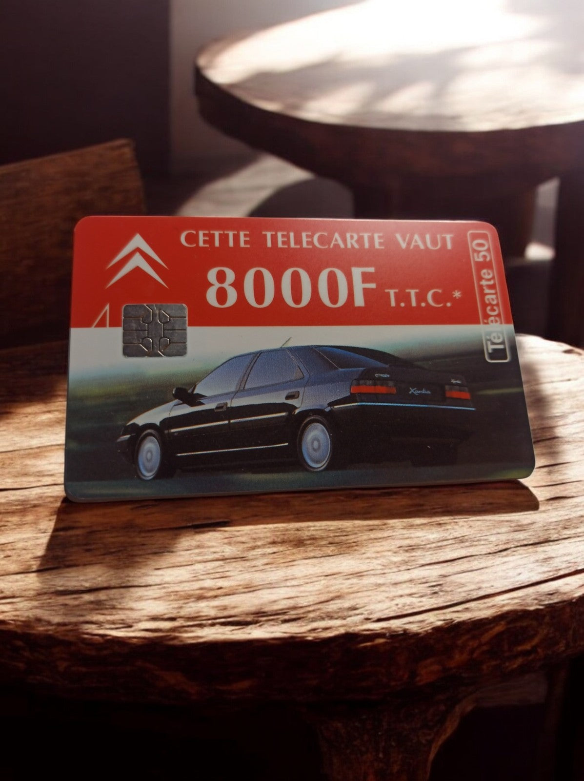 Carte téléphonique vintage Citroën XM 8000F Télécarte 50 puce rare