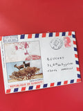 Enveloppe philatélie Djibouti par avion, illustration chèvres, affranchie, Marse