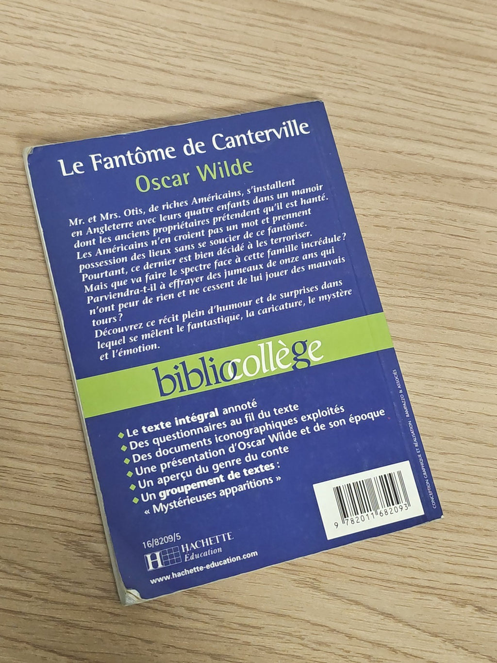 Le Fantôme de Canterville Oscar Wilde livre d?occasion roman littérature anglais
