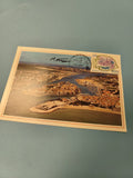 Carte postale philatélie vue aérienne port, timbre 2.80, oblitération 1994