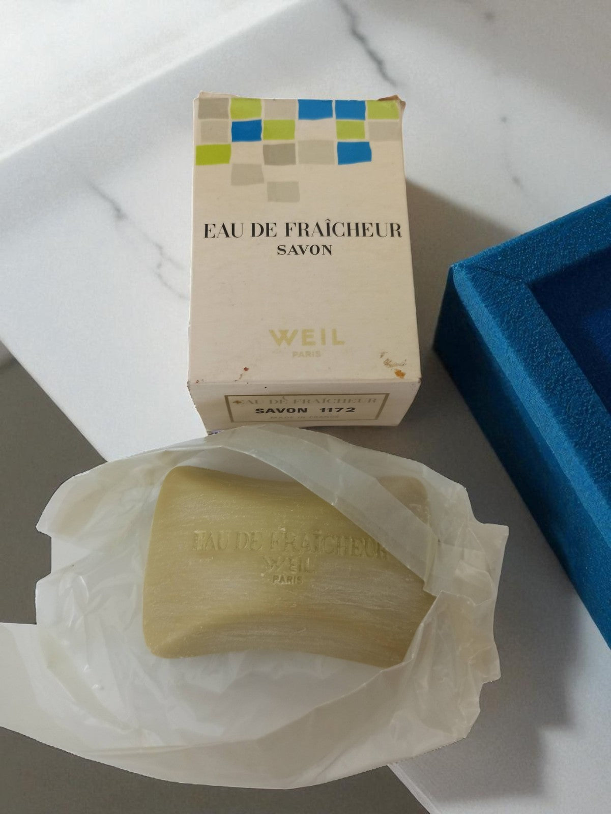 Savon vintage Weil Paris Eau de Fraîcheur en boîte, ancien parfum rétro