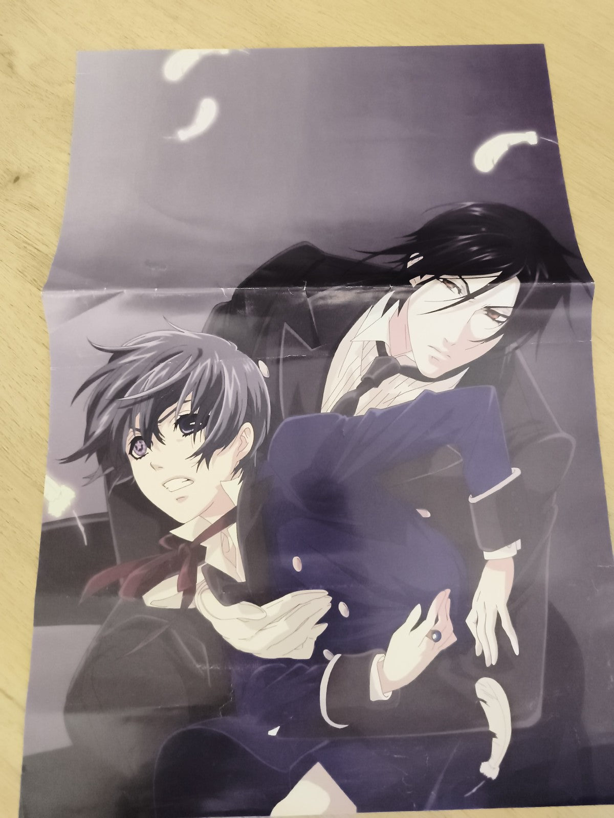 Poster manga Black Butler Kuroshitsuji Ciel Sebastian décor violet